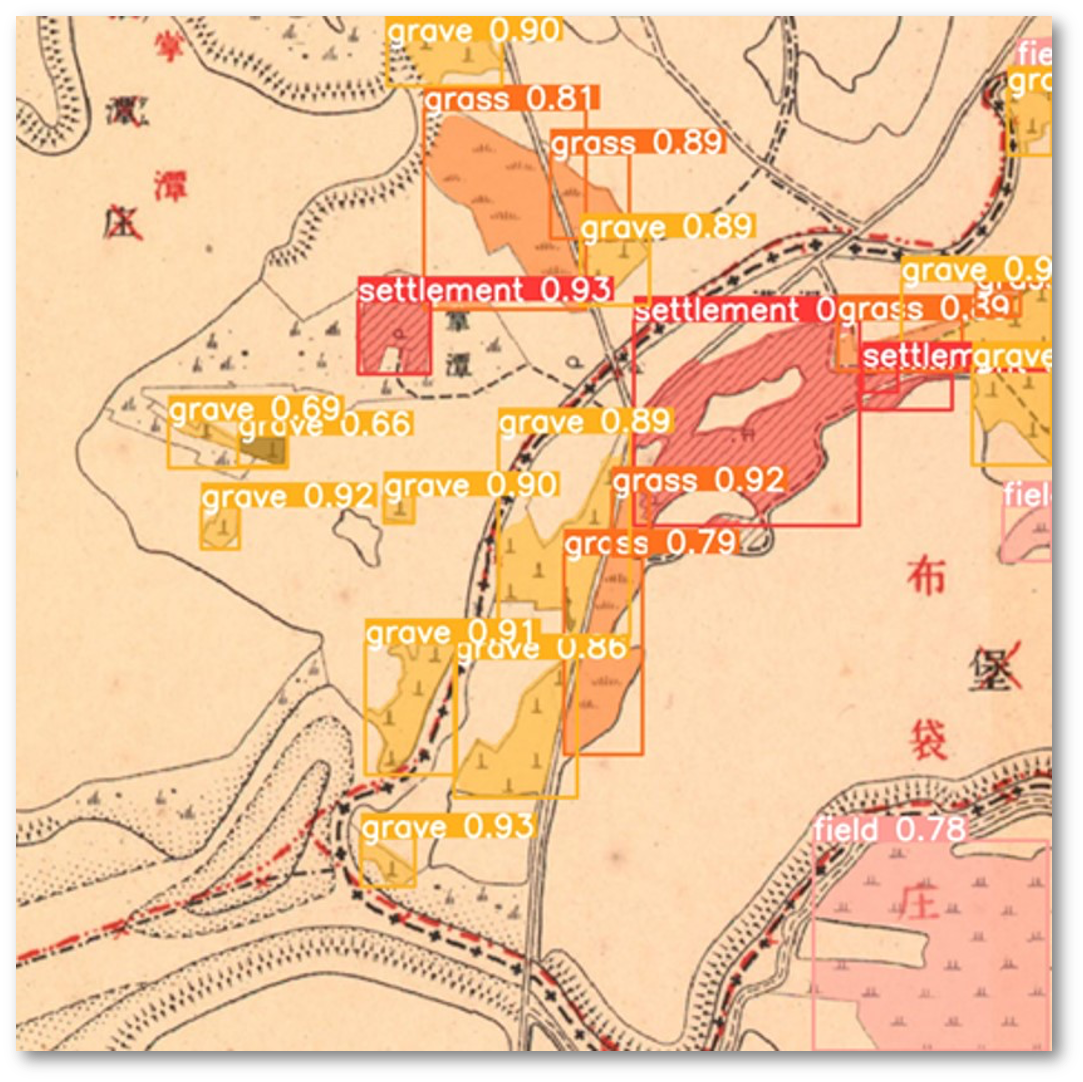 YOLOv5 detection on historical map