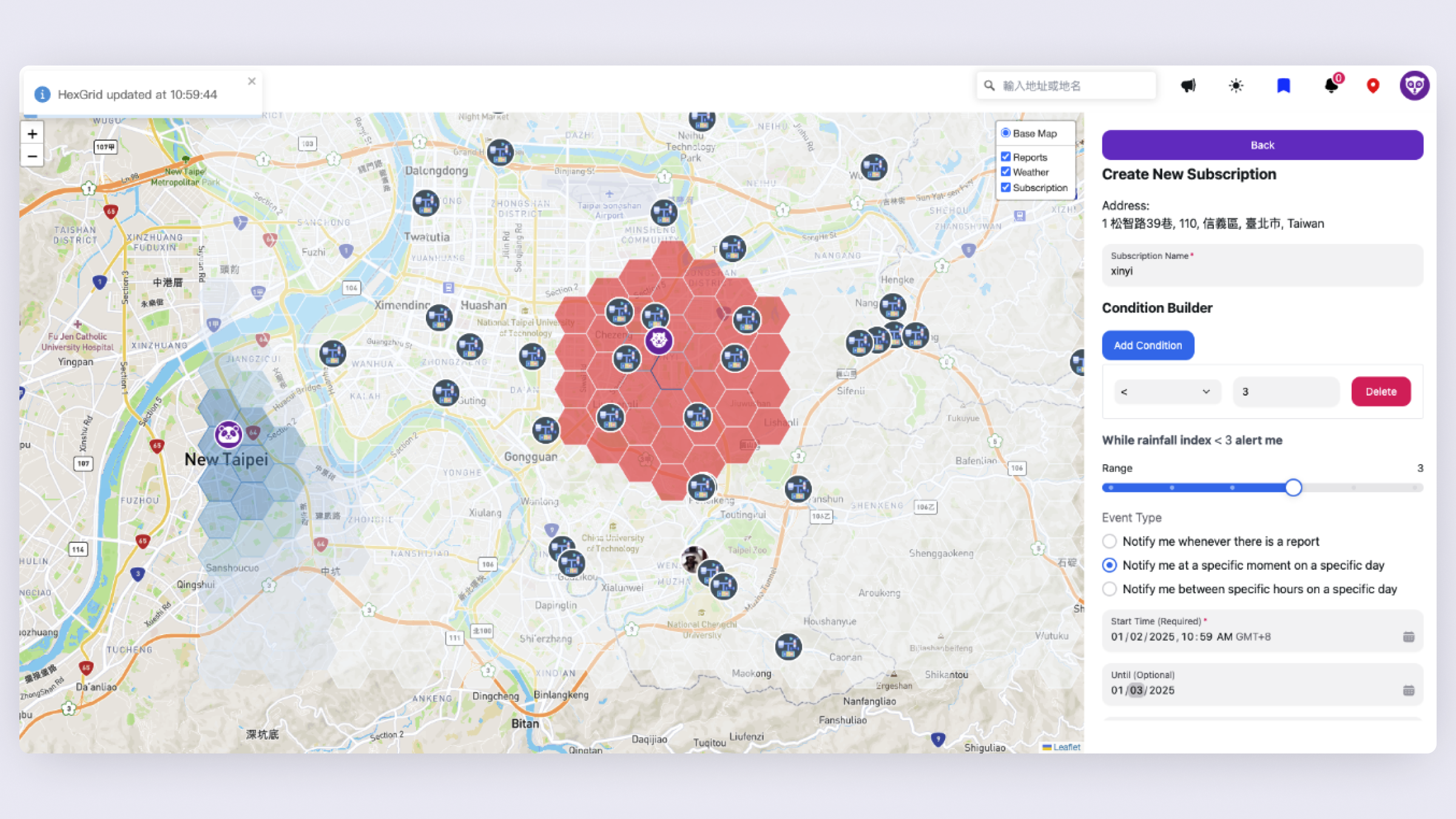 Region-based subscription