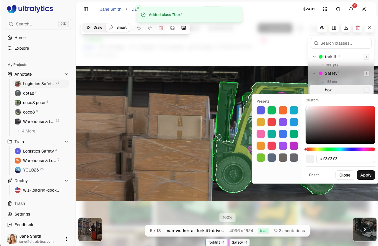 Annotation class color picker