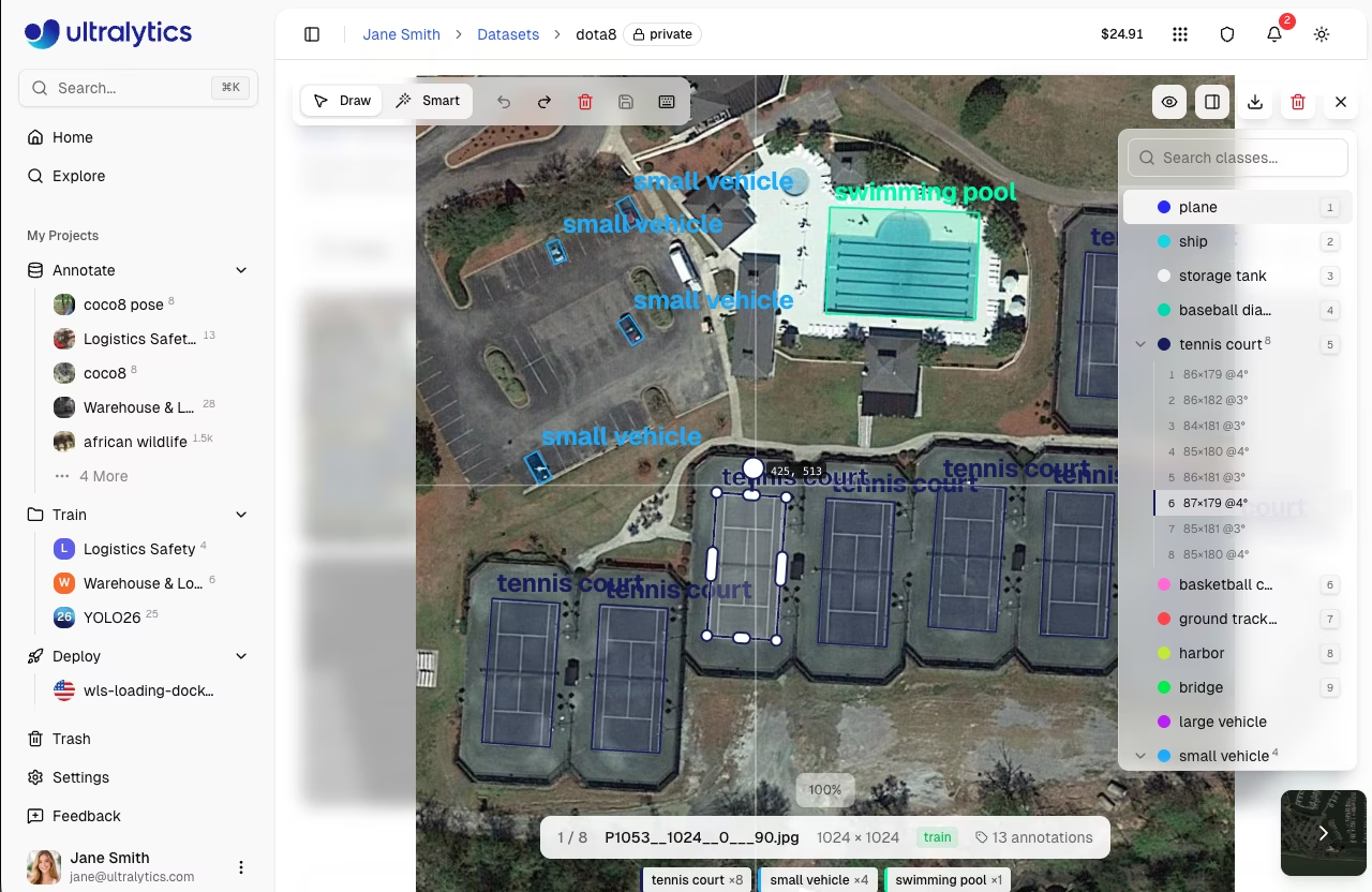 OBB annotation: aerial sports complex