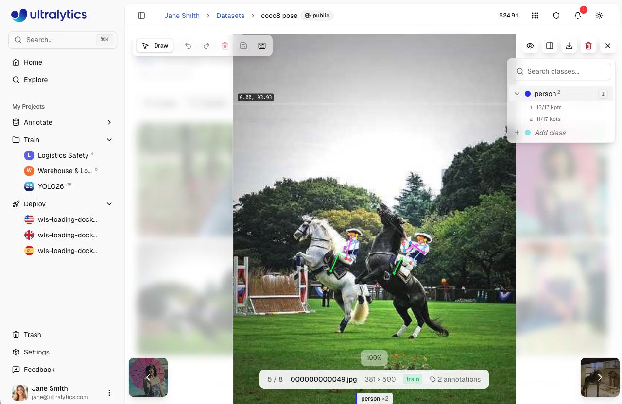 Pose annotation: equestrian rider